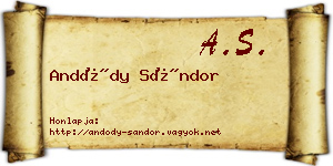 Andódy Sándor névjegykártya