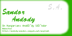 sandor andody business card